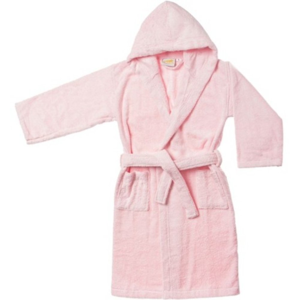 KIDS Cotton Terry Hooded Bathrobe in Pink